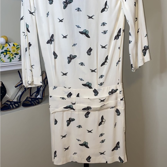 BA&SH
Butterfly-print Crewneck 3/4-sleeves Dress In White - Picture 4 of 12